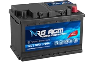 NRG PREMIUM NRG AGM Autobatterie 70Ah 760A/EN 12V Start Stop Plus VRLA Batterie N70AGM