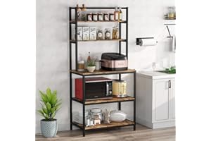Tribesigns Rack per forni da Cucina Supporto per Forno a microonde Utensili per spezie Utensili da Cucina Scaffale per riporre Gli Oggetti Organizer Industriale a 5 Ripiani Indipendente