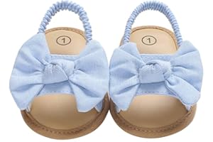 Siyova Scarpe Neonata Sandali Scarpe Primi Passi Moda Tinta Unita Nodo a Fiocco in Stile Dolce Traspirante Antiscivolo Principessa Bambina Scarpine da PiattoPasseggio Bimba