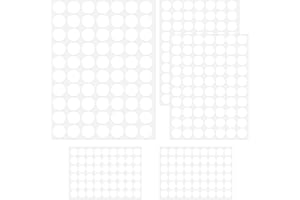 PEIQIUP Self-Adhesive Screw Hole Stickers (318 Pieces), PVC, 12mm, 15mm, 20mm Screw Sealing Stickers, for Screws Hole Caps on Furniture, Wardrobes, Desks and Repairs, White