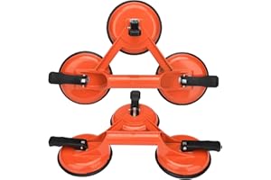 OJPZORYNIC Ventose per Piastrelle, 2 Pezzi Ventosa per Vetro Ventose in Alluminio Premium Pesante Dovere Ventose Sollevatore per Piastrelle,Vetro, Pavimento, Tavolo(3 artigli di arance)