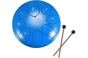 DEECOZY Tambours à fente, tambour de langue en acier, clé 6 pouces 8 tons D, tambour à main avec baguettes, sac, couvre-doigt, instrument de percussion pour Noël