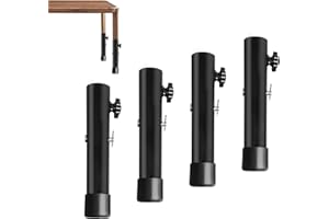 Domigard Table Leg Riser, 4pcs Metal Table Leg Extender, Furniture Riser with Adjustable Screw Clamp for Sofa Table Chair Square/Round Suitable Diameter Less Than 1.38in
