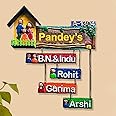 Karigaari India Wooden Family Name Plate for Home Decor (Multicolor)