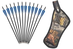 AMEYXGS 8pcs Crossbow Bolts Mixed Carbon Crossbow Arrows 16" 17" 18" 20" 22" with Crossbow Bolts Quiver for Crossbow