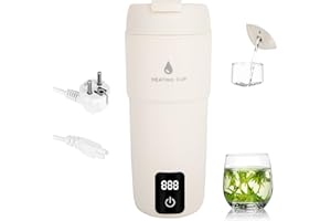 PTUI Bollitore Elettrico Piccolo – Mini bollitore portatile da 400 ml con 4 livelli di regolazione della temperatura, piccolo bollitore da viaggio con protezione contro il surriscaldamento per tè (C304)