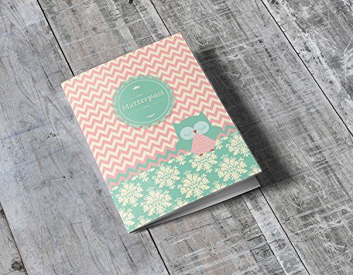 Mutterpasshülle/Mutter-Kind-Pass Hülle 3-teilig Eule Augen zu Schutzhülle personalisierbar mit Namen (Deutschland/Österreich) - 7