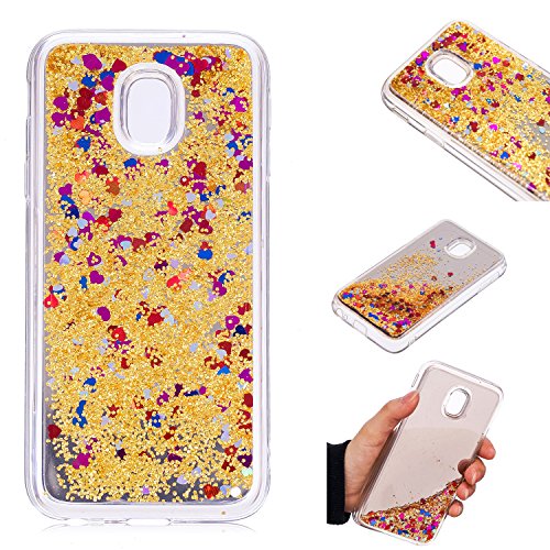 Custodia Cover Samsung Galaxy J5 2017, Samsung Galaxy J5 2017 Liquid Quicksand Case, 3D Creativo Bling Sabbie Mobili Flessibile Silicone TPU Bumper Telefoni Telefono Cellulari Smartphone Protezione Cover ,Adesiva Carino SplendÃ¨nte LÃ¬quido Sabbie Mobili Protettiva Cellulare Astuccio Cover Rigida Guscio per Samsung Galaxy J5 2017 - Sabbie mobili dorate