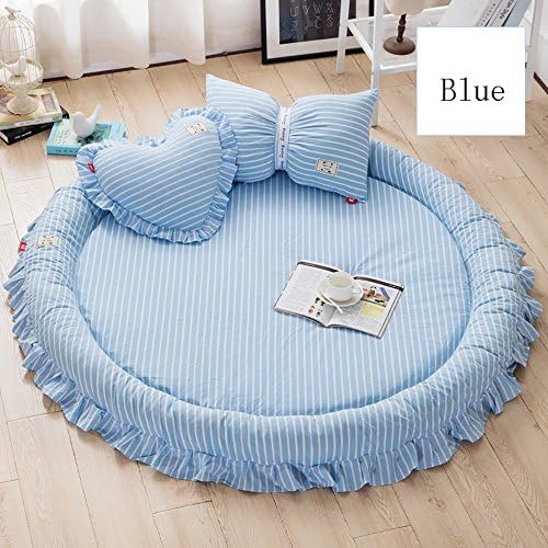 XRXY Creative Removable Cotton Carpet/ Round Fresh / Bedroom Climbing Pad / Practical Tent Bed / Mantle Mats 3 Colors Available ( Color : E , Size : 1# )