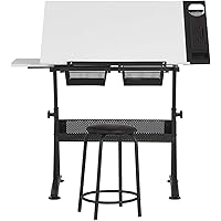 47" W Fusion Craft Center with 24" Supply Tray, 60 Degree Angle Adjustable Top and Height Adjustable from 27.75" – 35.5…