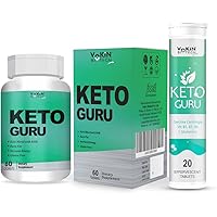 Vokin Biotech Keto Guru Tablets for weight loss 60 Tablets (Keto Guru With Keto Guru Water Soluble 20 tablets)