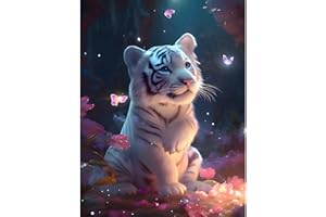 MOGTAA Tigre Peinture Diamant Adulte, 5D Diamond Painting Complet Diamant Kit Animaux, Peinture Diamant Artisanat Strass Point de Croix Painting pour Adultes Enfants, Murale Décor 30x40cm