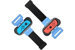 MENEEA Bracelets pour Just-Dance 2026 2025 2024 2023/ Zumba Burn It Up pour Nintendo Switch 1 & Swith OLED Model pour Joypad, Sangle Elastique Ajustable, Deux Tailles pour Adultes et Enfants, 2 Packs Noir