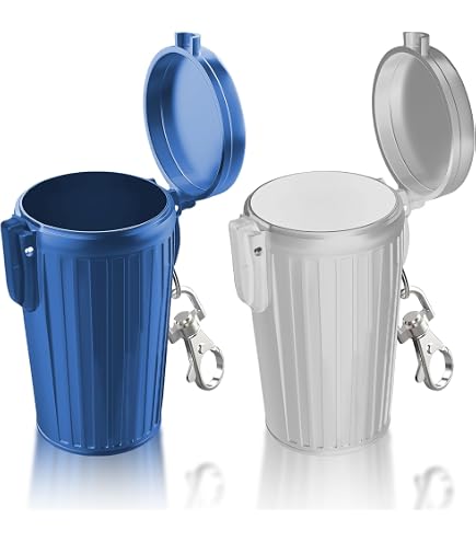 Lot De 2 Cendriers De Poche Portatifs Anti-Odeurs - Avec Couvercle Et Porte-Clés - Pour Voiture, Camping, Voyage