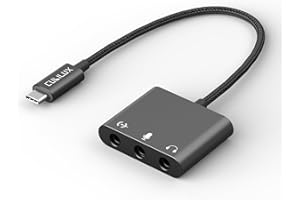 Cubilux USB C to 3.5mm Adapter for Live Streaming/Recording, USB C to TRRS Microphone Splitter for Laptop, Recording Adapter with Line-in & Mic-in & 3.5 Headphone Out-Suitable for Laptop/PC