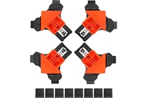 YUNXIASW 4 Pezzi Morsetti Angolari, Regolabile Morsetto Angolo Retto, Morsetti Angolari a 90 Gradi, Fissaggio Angolo Retto a 90°Morsetto, per Carpenteria, Armadi, Cassetti e Telai