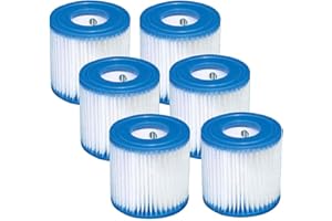 FFyan 6 Stück Schwimmbad Ersatzkassette 28601/28602 Pumpfilter für Intex Typ H 29007E Set Cartridge Filter für Außenpool Pools Spa Whirlpool