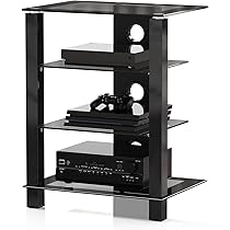 FITUEYES TV Rack HiFi Shelf Audio Cabinet Glas en Aluminium FITUEYES TV Rack HiFi Shelf Audio Cabinet Glas en Aluminium