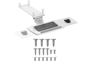 ‎MACLEAN Podstawka pod klawiaturę Maclean z podstawką pod mysz | Regulowana wysokość, odchylana, obrotowa | Ergonomiczny uchwyt do biurek | Do 5 kg (Biały)