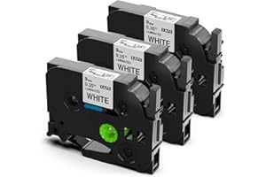 ‎UPWINNING 3x Aze 221 Tz Tape Cassette 9mm White Kompatible mit Brother Beschriftungsband 9mm Tze-221 Tze 221 Tz-221 Tze221 Tape 9 mm Black on White, Kompatible für Brother P Touch PT-H107B H105 900 D200 D400