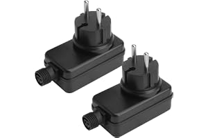 2 stycken 12 V DC LED-adapter 1 A, 12 V, IP44, vattentäta, för trädgårdsbelysning, LED-adapter med spänningsskydd för belysningslist, ljusslinga, trädgårdsstrålkastare