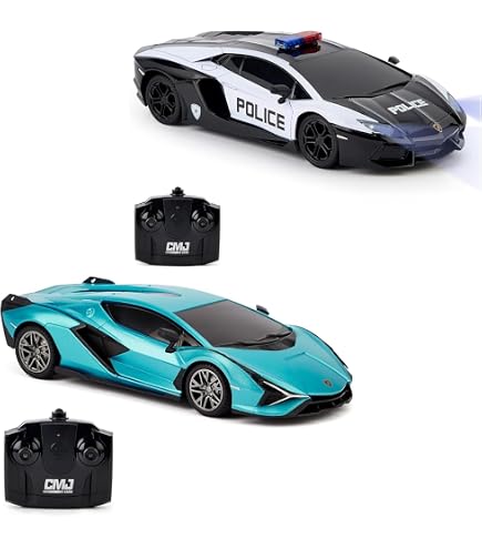 CMJ RC Cars 1:24 Twin Pack McLaren 765LT Gold & Lamborghini Aventador Zwart RC Auto 1:24