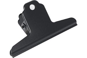 GUOKOFF 12 Pack Pince Bulldog, 75mm Pinces à Charnière en Métal Grand, Métal Bulldog Binder Clips, 3 Pouces Noir Bulldog Trombone Pince, Bulldog Binder Clips Pince Papier pour Bureau, l'école (Noir)
