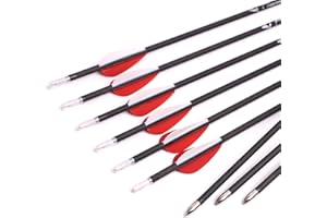 ACCMOS 12 Pezzi 29 Pollici Freccia in Carbonio Spine 900 1000 1300 1800 ID 4.2 mm Targeting Freccia, per Arco Ricurvo Arco Composto Caccia o Pratica di Tiro con L'Arco