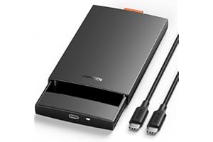 ‎UGREEN UGREEN 2 5 Zoll Festplattengehäuse USB C 3.1 Gen 2 auf SATA III bis zu 6Gbps Gehäuse für 2,5 Zoll SSD und HDD in Höhe 9.5mm 7mm UASP Externes Case für 2.5 Zoll Festplatten mit USB C-C Kabel