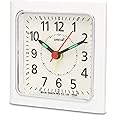 OREVA Bip Alarm Table Clock (White Color 8.9 cm x 3.7 cm x 8.9 cm, AA3187)