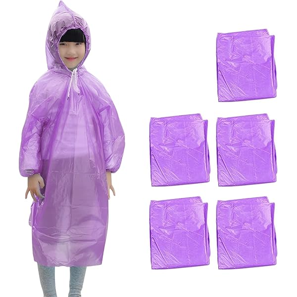 Poncho Antipioggia Trasparente - 6 Pezzi Impermeabili Leggeri Per Adulti