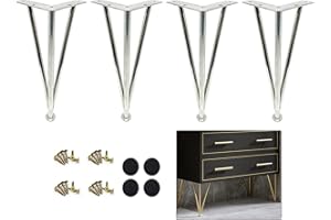 Sonakia Piedini a Forcina per Carichi Pesanti,Gambe da Tavolo in Metallo Regolabili,Piedini di Ricambio per Armadietti DIY,per Specchiere,bagni,scrivanie,Gambe di Mobili Durevoli,Silver-30cm/12in