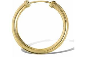 OLD ENGLISH JEWELLERS 9ct Gold 18mm Capped Mens Sleeper Earring. Gold Small Hoop Earring for Men in Branded Gift Packaging.