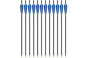 Milaem 12pcs Crossbow Bolts Carbon Arrows 16 Inch 17 Inch 18 Inch 20 Inch 22 Inch With 125 Grain 100 Grain Replaceable Arrow Points Broadhead for Crossbow Archery Hunting