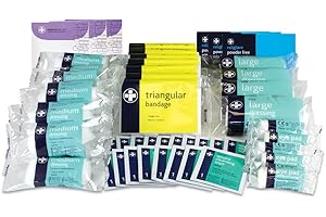 Reliance Medical 50 Persons First Aid Refill Kit - Ideal in Combination with The Lewis Plast Large 21-50 Persons First Aid Kit Box, Includes Dressing Pads, Bandages, Emergency Essentials