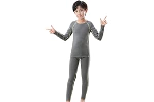 Hereneer Niño Conjuntos Ropa Interior, Ropa Interior Térmica para Niños Ropa Interior de Esquí, Ropa Interior Funcional Camisetas Termicas Niño Set Deportivas para Futbolístico Snowboard Montaña