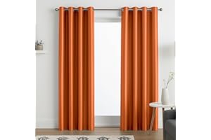 John Aird Luxury Faux Silk Fully Lined Eyelet Curtains (Orange, 229cm Width x 137cm Drop (90"x 54")