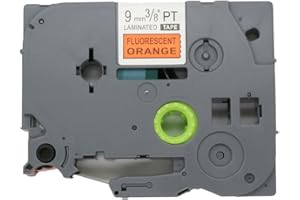BROVACS Ruban d'étiquettes noir sur orange fluo compatible avec Brother P-Touch TZ B21 TZe B21 9 mm OPA1322