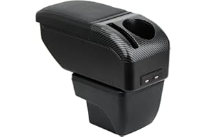 ZENVI Reposabrazos Compatible with Seat Arona Apoyabrazos Centro Consola Organizador Caja Doble Espacio Almacenamiento Utilizable Para Soporte Codo（Estilo Negro）