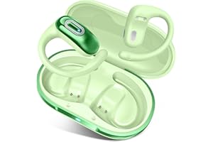 QECNATO Open Ear Kopfhörer, Bluetooth 5.4 Kopfhörer Kabellos, Tiefer Bass mit 4 ENC Mikrofon, 58 Std, Sportkopfhörer Over-Ear mit Ohrhaken, IPX7 Wasserfest Bluetooth Ohrhörer für Laufen, Joggen, Fitness, Grün