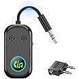 Bluetooth Transmitter Receiver, Aux Wireless Adapter Bluetooth 5.3, 2-in-1 Bluetooth Transmitter for TV, Airplane, Home Stereo, Speakers, Headphone, Car, 3.5mm Jack Dual Bluetooth Connection