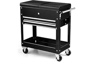 TANGZON Rolling Tool Chest, Lockable Metal Tool Storage Cabinet on Wheels with Sliding Top, Drawers, Bottom Shelf & Side Handle, Heavy Duty Tool Cart Trolley Workstation for DIY Garage Workshop