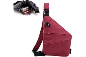 zxcvb 2023 Personal Flex Bag Sling Crossbody Bags Trendy Travel Anti Theft Safe Purse Bags for Women Men (Wine Red,Left)