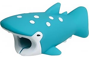Suneast 2 Pcs Cute câble Animal Bite câble USB Cord Saver Protector Empêche la Rupture Support pour iPhone iPad téléphone Portable Accessoire de Protège - Requin Tacheté