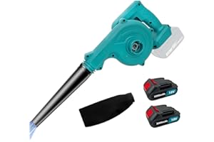 SQUAELTIRS 18V Battery Leaf Blower,Cordless Leaf Blower,for Makita 18V 2x 3.0AH Battery,21000 RPM,for Lawn Care,Car Corner Dust Clearing