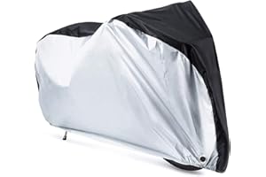 YTBUBOR Waterproof XL Bicycle Cover, Outside Bikes Storage Covers Rain Sun UV Dust Wind Proof Mountain Bicycle Covers Road Electric Bike Cover Hybrid Bike Cover, Black & Sliver
