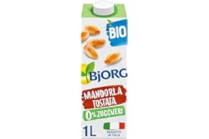 BJORG Bevanda di Mandorla Tostata Biologica 0% Zuccheri, Bevanda Vegetale a Basso Contenuto di Grassi, Ottimale per Tè e Cappuccino, Senza Glutine, Gusto Intenso, Vegan, Prodotto in Italia, 1L