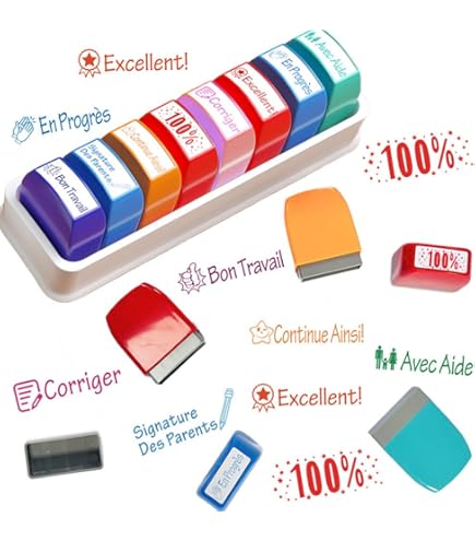 KBIBCK Tampon Enseignant Français, 6 PCS Tampon Maitresse