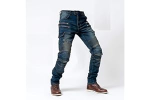 YXYECEIPENO Jeans De Moto Jeans De Moto pour Hommes Pantalon De Moto Loisir Saison Estivale Convient pour Les Motos Tout-Terrain, Les Vélos De Montagne, Les Motoneiges (s = 28, S-3xl, 3 Couleurs)