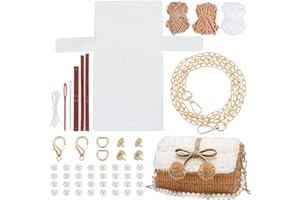 WADORN DIY Knitting Crochet Handbags Kit, Mesh Plastic Canvas Kit for Shoulder Bags DIY Knitting Crochet Crossbag Materials Handmade Purse Stitching Kit for DIY Crafting Embroidery Projects, Peru